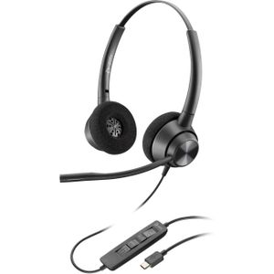 Poly EncorePro 320 Stereo USB-C Headset TAA Bedraad Hoofdband Oproepen/muziek USB Type-C Zwart