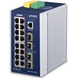 Planet - IGS-6325-16P4S - Netwerkschakelaar - Zwart - 16-poorts 10/100/1000T + 4 SFP POE
