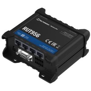 Teltonika Industrial router that combines cellular Wi-Fi and wired connectivity options and GNSS capabilities with serial communication interfaces.