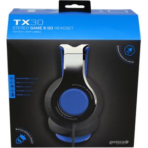 Gioteck TX 30 - Gaming Headset - Zwart en Blauw - 40 mm Driver Surround Sound