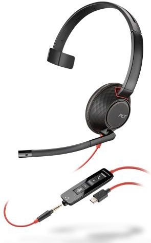 Poly - Blackwire 5210 C5210 - Kantoorheadset - Zwart - USB-C