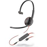 Plantronics - Blackwire C3215 - Headset - Zwart - USB-C
