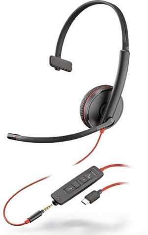 Plantronics - Blackwire C3215 - Headset - Zwart - USB-C