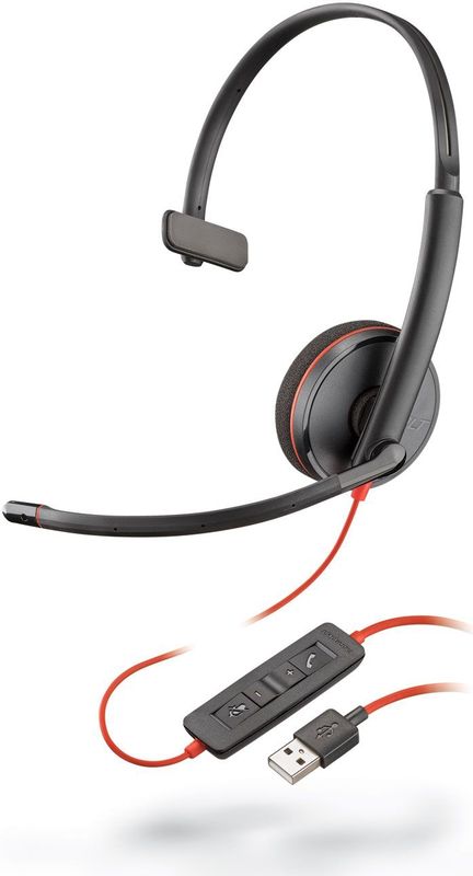 Plantronics Blackwire 3200 - Headset - Zwart - Snoer - UC-compatibel