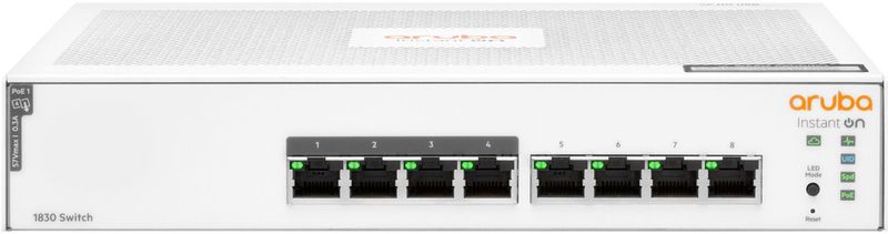 Hewlett Packard Enterprise Aruba Instant On 1830 8G 4P  Class4 Poe 65W Managed L2  Gigabit Ethernet (10/100/1000) Power Over Ethernet (Poe) 1U
