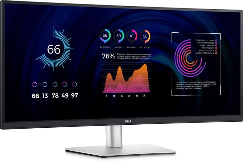 Dell P3424We Computer Monitor 86.7  Cm (34.1") 3440 X 1440 Pixels  4K Ultra Hd Lcd Black