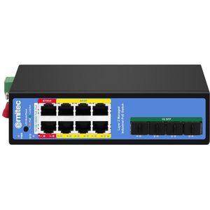 Ernitec - 12-poorts Netwerkschakelaar - Industrieel - 1000Mbps - PoE-ondersteuning