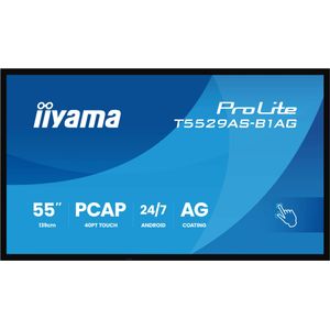 iiyama - T5529AS-B1AG - Interactief Beeldscherm - Zwart - 138,7 cm (54.6 inch) - 4K Ultra HD - Touchscreen