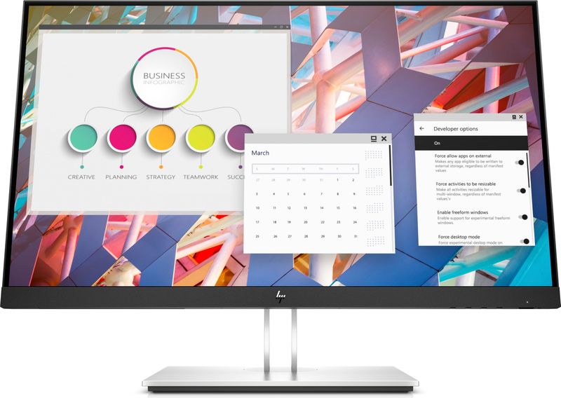 HP E24 G4 23.8inch IPS FHD E24  G4, 60.5 cm (23.8"), 1920 E24  G4, 60.5 cm (23.8"), 1920 x 1080 pixels, Full HD, LED, 5 ms, Black, Silver