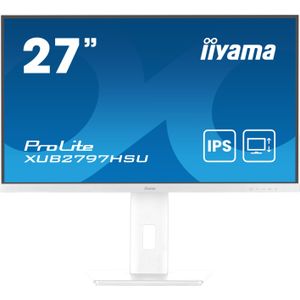 IIYAMA 27"WIDE LCD WHITE  1920 x 1080  IPS panel  LED Bl.  USB-Hub (2xOut v2.0)  Pivot  Height Adjust  1000:1 Static Contrast