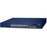 PLANET - IPv4/IPv6 24-poorts Rack Switch - Gigabit - Managed - Zwart