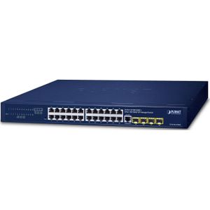 PLANET - IPv4/IPv6 24-poorts Rack Switch - Gigabit - Managed - Zwart