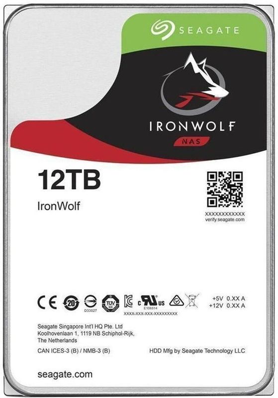Seagate NAS HDD IronWolf interne harde schijf 12 TB 7200 RPM 256 MB 3.5" SATA III