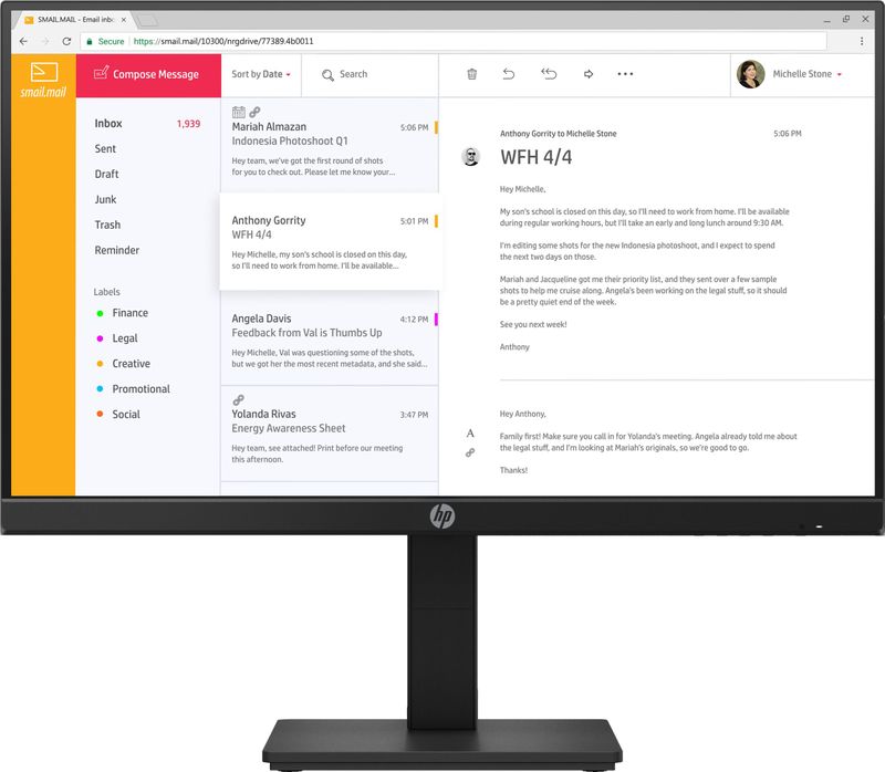 HP P24h G4 60.5 cm (23.8") 1920  x 1080 pixels Full HD IPS