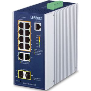 Planet - IGS-4215-8UP2T2S - Switch - Zwart - 10 Poorten - Gigabit Ethernet