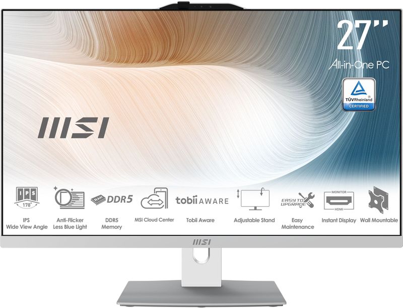 MSI Modern AM272P 1M-846EU - All-in-One PC - Wit - 27 inch - Intel Core 7 - 16 GB DDR5 - 1 TB SSD - Windows 11 Pro
