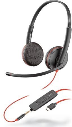 Poly - Blackwire C3225 - Kantoorheadset - Zwart - Bedraad - USB-C