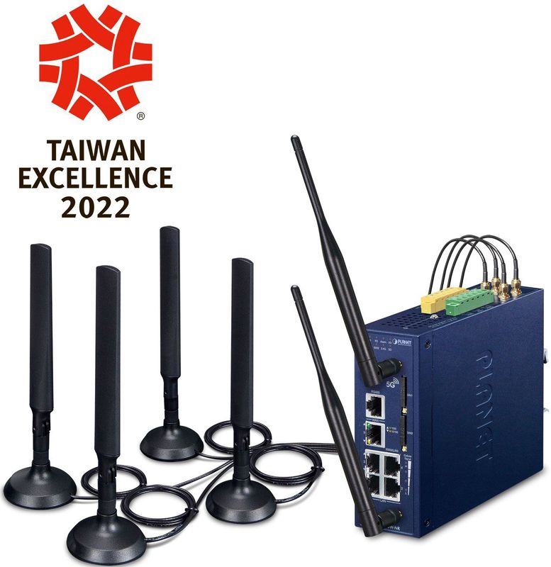 Planet - Industrial 5G NR Cellular Wireless Gateway - Zwart - 5-Port - 10/100/1000T