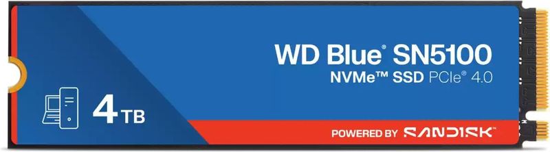 Western Digital WD Blue SN5100 4 TB M.2 PCI Express 4.0 NVMe QLC 3D NAND