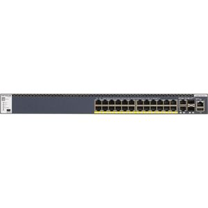 NETGEAR ProSAFE Managed Switch - GSM4328PB - Stackable platform met 24 PoE+ poorten + 2 x SFP+ en 2 x 10GBASE-T poorten (1000W PSU)