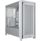 Corsair - 4000D - PC Behuizing - Wit - Modular High Airflow, Ondersteunt 2.5/3.5" HDD, Max 12 Ventilators