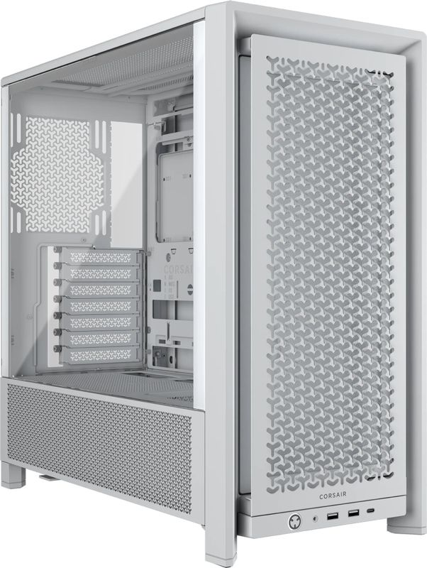 Corsair - 4000D - PC Behuizing - Wit - Modular High Airflow, Ondersteunt 2.5/3.5" HDD, Max 12 Ventilators