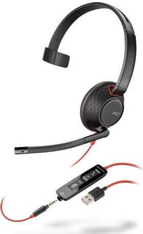 Poly - Blackwire 5210 - Kantoorheadset - Zwart - Bedraad - USB-A