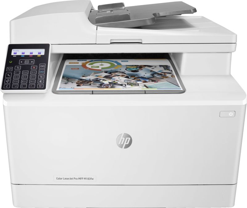 HP Color Laserjet Pro Mfp  M183Fw, Print, Copy, Scan,  Fax, 35-Sheet Adf Energy Efficient Strong Security Dualband Wi-Fi