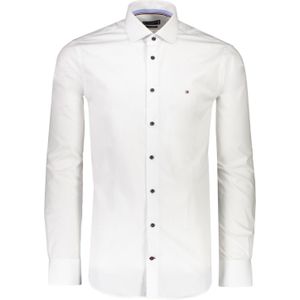 Tommy Hilfiger Overhemd Wit Heren Maat 42 - TT0TT06391 st YBS R - All Season - 100% Katoen