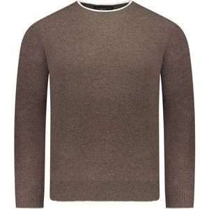 Valentoni Trui Bruin Heren Maat S - TOM-O-NECK TAKE COFFEE/PRISTINE - All Season - 90% Wol + 10% Cashmir