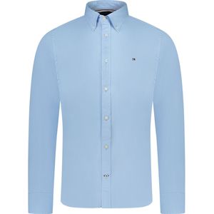 Tommy Hilfiger Overhemd Blauw Heren Maat L - MW0MW25038 ST C1S CALM BLUE - All Season - 98% Katoen + 2% Elastan