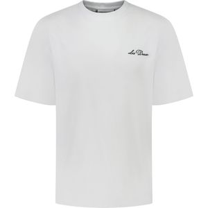 Les Deux T-shirt Wit Heren Maat M - LDM101222 CREW T-SHIRT 201100 WHITE/BLACK - All Season - 100% Katoen