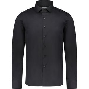 Xacus Overhemd Zwart Heren Maat 38 - 558ml/16125 st 319 - All Season - 78% Katoen 18% Polyamide 4%elastan