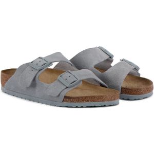 Birkenstock Slippers Grijs Maat 43 - ARIZONA SUEDE LEATHER PURE SAGE - Lente-Zomer