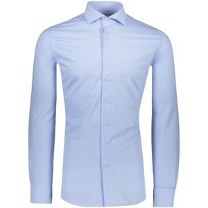 Profuomo  Overhemd Blauw Heren Maat 44 - PPRH3C1022 Blauw - All Season - 54% Katoen + 46% Polyester
