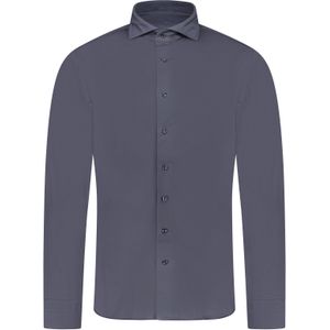 Profuomo  Overhemd Blauw Heren Maat 41 - PPUH30050E M2 MID BLUE - Herfst-Winter - 50% katoen + 50% polyester