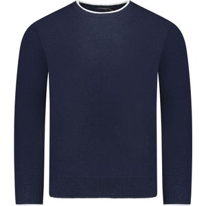 Valentoni Trui Blauw Heren Maat S - TOM-O-NECK OFFICER NAVY/PRISTINE - All Season - 90% Wol + 10% Cashmir