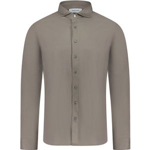 Gran Sasso  Overhemd Bruin Heren Maat 46 - 60120/74201-ST 171 - All Season - 100% Katoen