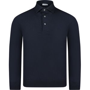 Gran Sasso  Polo Blauw Heren Maat 46 - 57105/14293 ST 598 - All Season - 100% Lana Wool