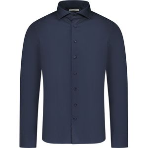 Profuomo  Overhemd Blauw Heren Maat 43 - PP2HC00049 Navy - All Season - 100% Katoen