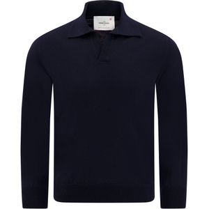 Gran Sasso  Polo Blauw Heren Maat 48 - 57189/14813 ST 598 - All Season - 100% Lana Wool