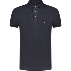 Tommy Hilfiger Polo Blauw Heren Maat S - MW0MW17771 STND DW5 - All Season - 96% Katoen + 4% Elastan