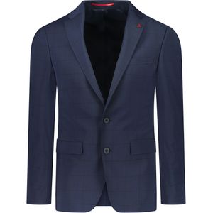 Roy robson Kostuum Blauw Maat 50 - 05089 H401 D.Blue ruit - All Season - 53% Polyester + 44% Virgin wool natural stretch +