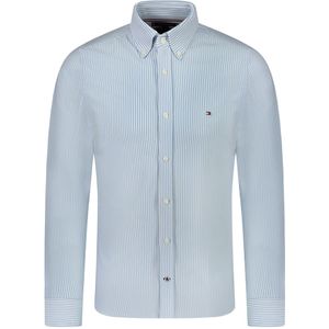 Tommy Hilfiger Overhemd Blauw Heren Maat XXL - MW0MW30678 0A6 - Herfst-Winter - 100% Katoen
