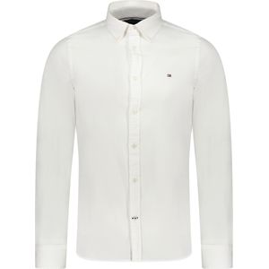 Tommy Hilfiger Overhemd Wit Heren Maat L - MW0MW25038 ST YBR WHITE - All Season - 98% Katoen + 2% Elastan