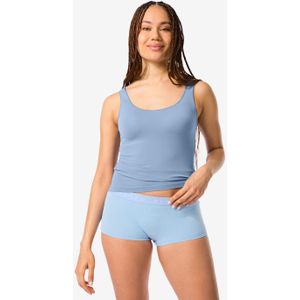 HEMA Damesboxer Hoge Taille Katoen Blauw (blauw)