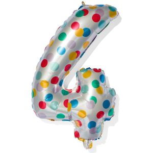 HEMA Folieballon Met Confetti XL Cijfer 4