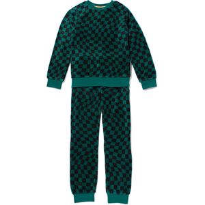 HEMA Kinderpyjama Fleece Ruiten Groen (groen)