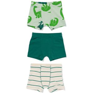 HEMA Kinderboxers Stretch Katoen Dino - 3 Stuks Groen (groen)