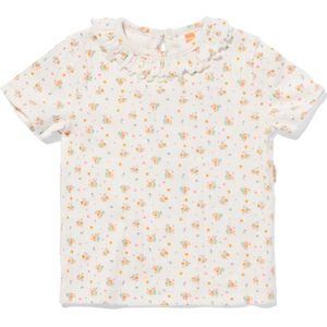 HEMA Newborn T-shirt Bloemen Gebroken Wit (gebroken wit)